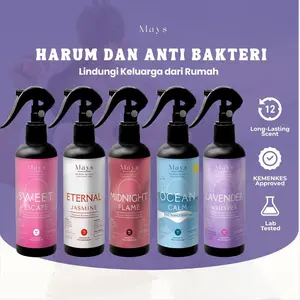 Mays Biocare Room & Linen Spray Premium 250ml - Pengharum Kain Anti Bakteri dan Jamur Wangi Tahan Lama 12 Jam