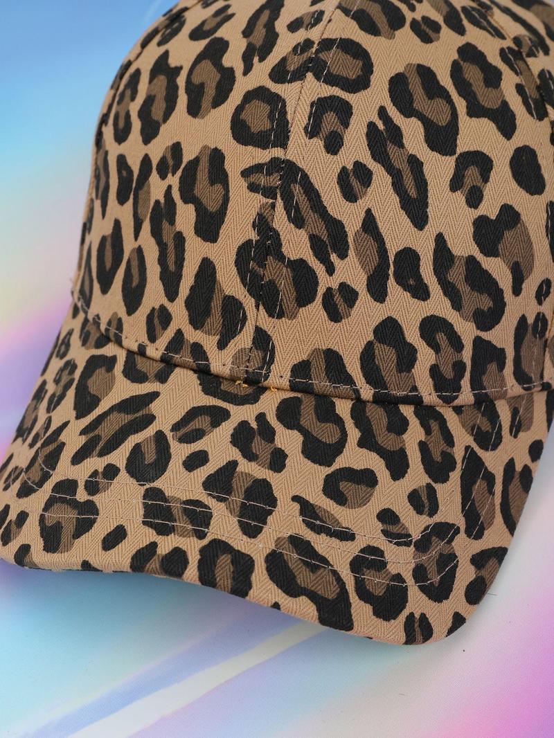 Product Introduction of Vintage Leopard Print Baseball Cap, Casual Outdoor Sports Hat for Men & Women, Fashion Accessories for Daily Wear 3