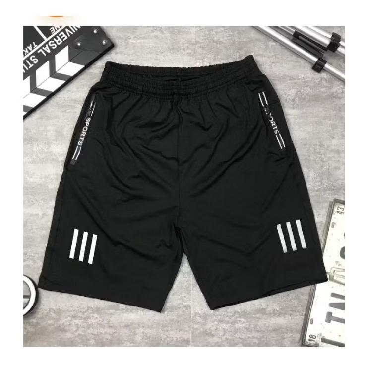 Quần đùi nam thể thao vải thun lạnh 2 túi khóa kéo vải dày co dãn 4 chiều