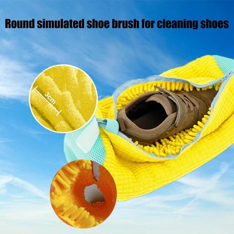 Product Introduction of Shoe Washing Bag, 1 Count/2 Counts Reusable Laundry Shoe Bag with Zipper, Shoe Washing Bag for All Shoe Types and Sizes, Laundry Care Bag 3