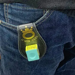 Magnetic Chalk Holder/Tempat Kapur Billiard/Magnetic Billiard Chalk Holder with Belt Clip/Belt Clip/ O'min Leather Magnetic Chalk Holder