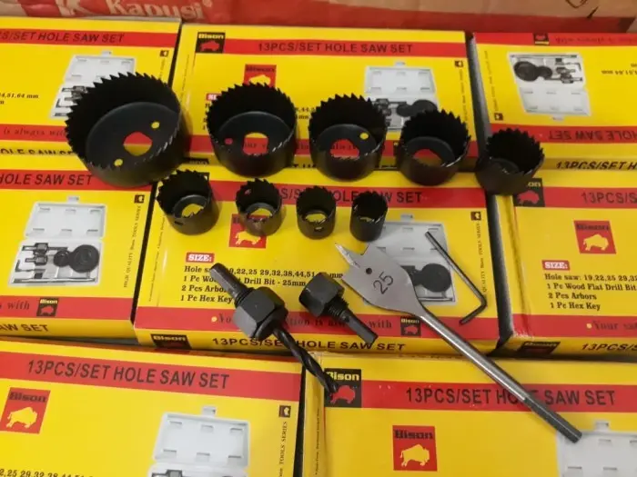 Hole Saw Kit 13 pcs BISON - Mata Bor Pelubang 13pcs Holesaw Hidroponik