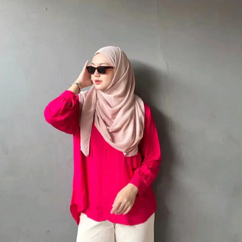 MAN.DEH MARWAH SHIRT Rayon Kemeja Wanita Oversize Hijab & Non Hijab Polos 0