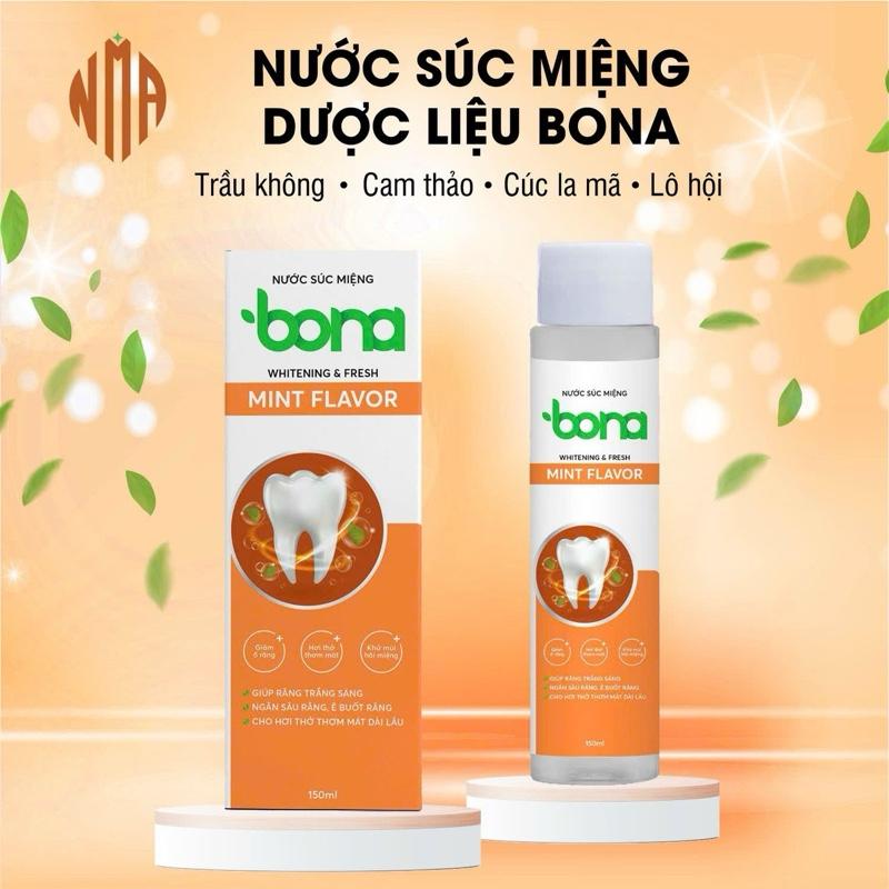[Không Cồn - 150ml ]Thảo Dược Vệ Sinh Răng Miệng BONA 1