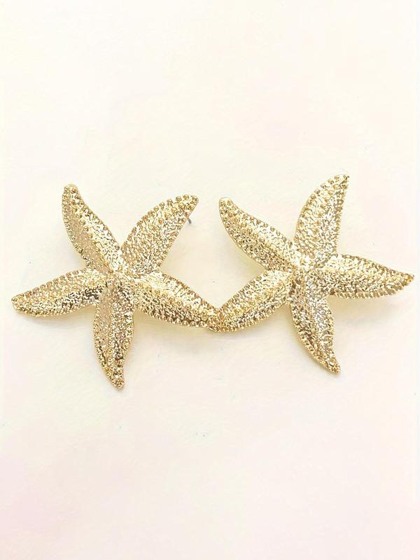 Starfish Design Stud Earrings, Fashionable Jewelry for Women, Daily Clothing Decor, Trendy All-match & Exquisite Jewelry for Birthday Gift 0