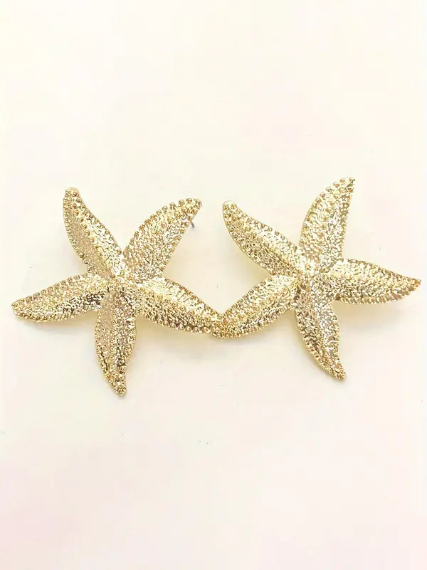Starfish Design Stud Earrings, Fashionable Jewelry for Women, Daily Clothing Decor, Trendy All-match & Exquisite Jewelry for Birthday Gift 0