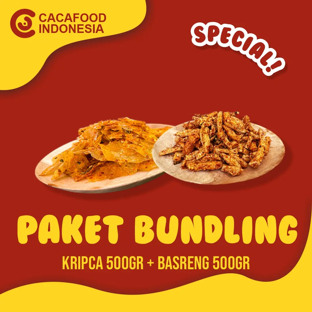 BUNDLING 5 (KRIPCA 500GR+BASRENG 500GR) Food Kripca Makanan Snacks Pedas keripikkaca basreng  viral