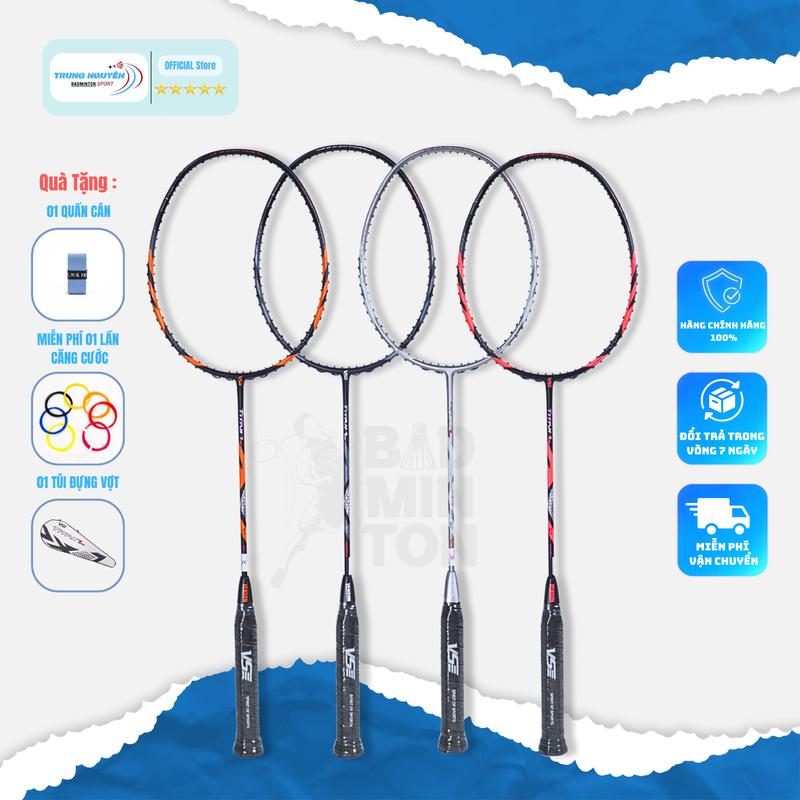 Vợt Cầu Lông VS Titan 7 Pro Chính Hãng Căng Max 16.3 Kg. Căng Sẵn 11Kg.Tặng 1 Quấn Cán Tặng 1 Bao Đựng Vợt Cán Vợt Nam Sport