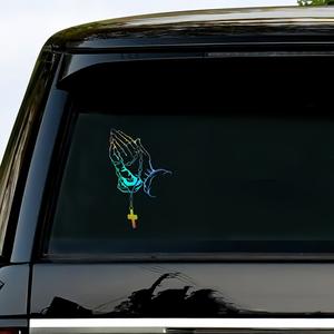 Calcomanía para auto con patrón de Mano en oración, Calcomanía decorativa para carrocería de auto, Sticker decorativo para auto, Accesorios universales de decoración para auto para la mayoría de los autos