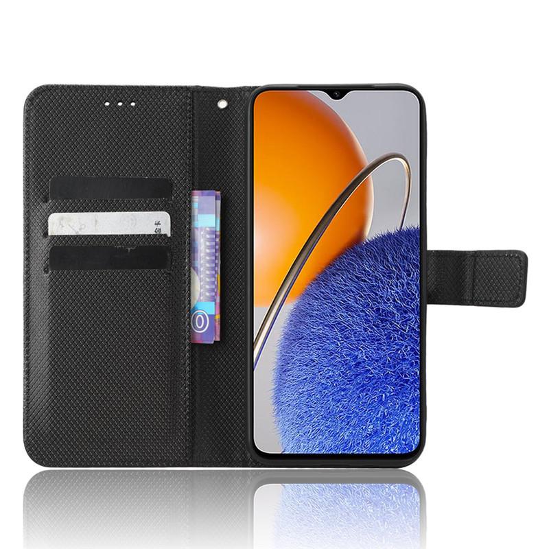 Product Introduction of เคสโทรศัพท์,  Huawei Nova Y61 และ Nova Y62 plus, เคสหนังโทรศัพท์แบบพลิกได้ลายเพชร, พร้อมที่ใส่การ์ด 4