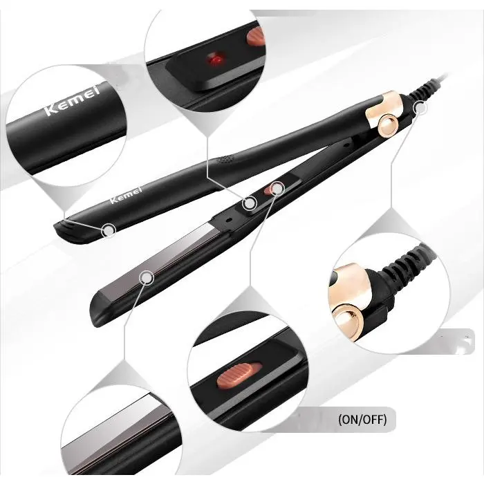 máy là tóc mini,Máy duỗi tóc nhiệt độ không đổi nóng nhanh KM-851 Kemei có đèn báo Máy duỗi tóc thẳng Kẹp làm tóc 3