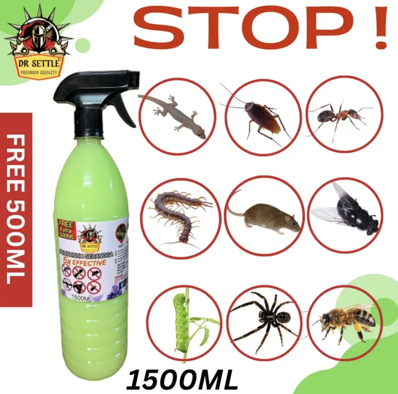 Liquid Spray Rumah Clean (1500ml) Eco-friendly penghalau cicak