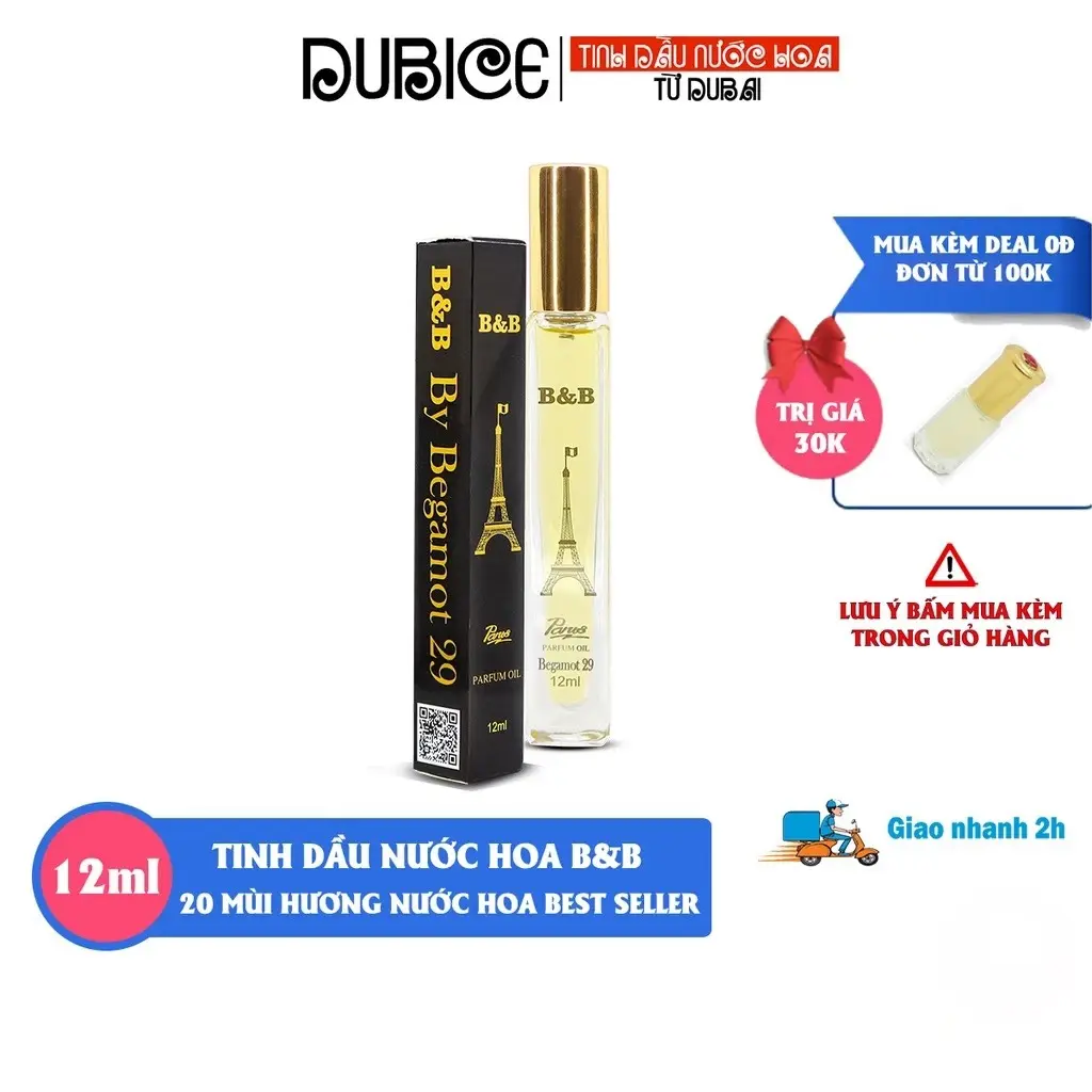 Tinh dầu nước hoa nam nữ B&B EDP 12 ml lưu hương lâu phong cách PhápTrang điểm Cosmetic Perfume Women