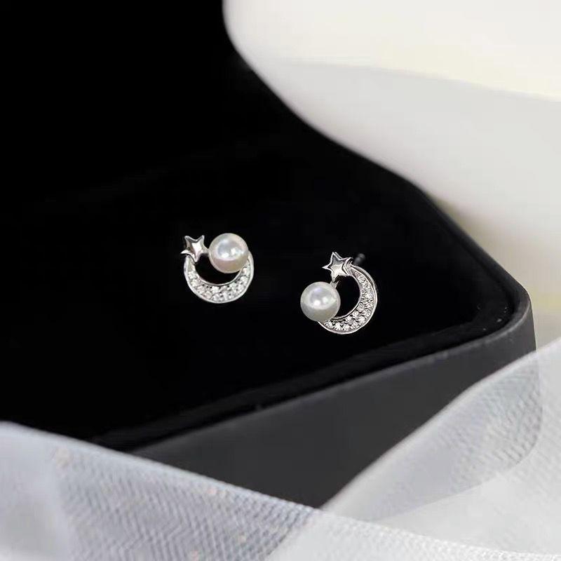 Product Introduction of Bông Tai Ngọc Trai, Bạc Sterling, Dành Cho Phụ Nữ, Phong Cách Hợp Xu hướng Mới Mùa Hè 2022, Bông Tai Mặt Trăng Cao Cấp Thiết Kế Độc Đáo 2