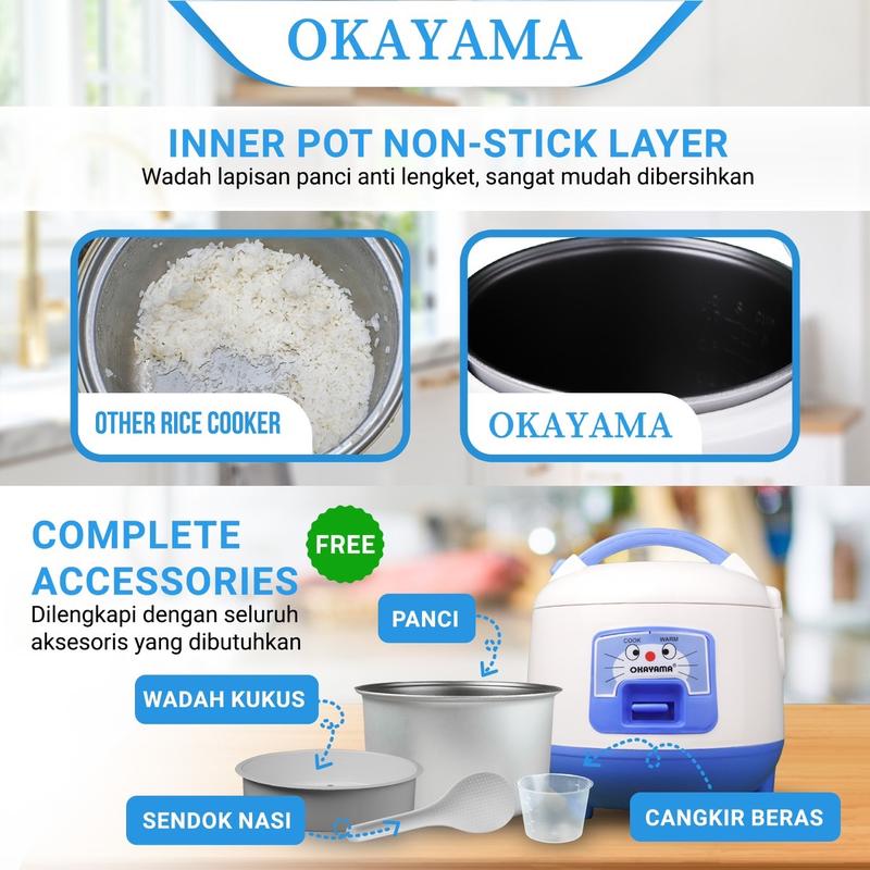 Rice Cooker Penanak Nasi Magicom  1 Liter Okayama OK-105 1
