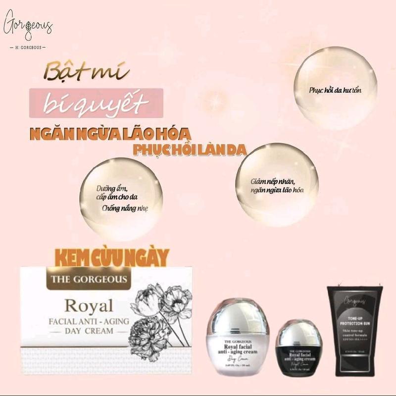 [CHÍNH HÃNG] KEM CỪU NGÀY Múi Xù Gorgeous Tặng Kem Đêm (gồm 1 Kem ngày 50g+1Kem đêm 10g+1 KCN) Hỗ trợ dưỡng trắng da, Chống nắng nhẹ có thể dùng làm lớp makeup