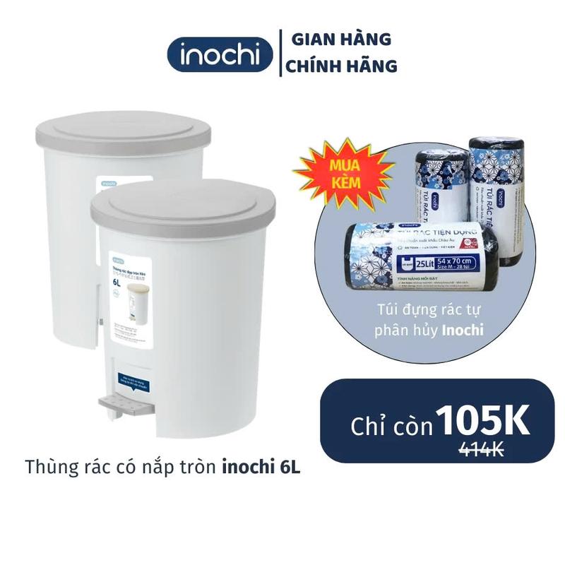 Thùng Rác Kèm Lõi Hình Tròn Hiro Inochi Dung Tích 6L / 12L Thông Minh Tiện Lợi Kháng Khuẩn, Khử Mùi Làm Sọt Rác Trong Văn Phòng, Nhà Bếp, Phòng Ngủ