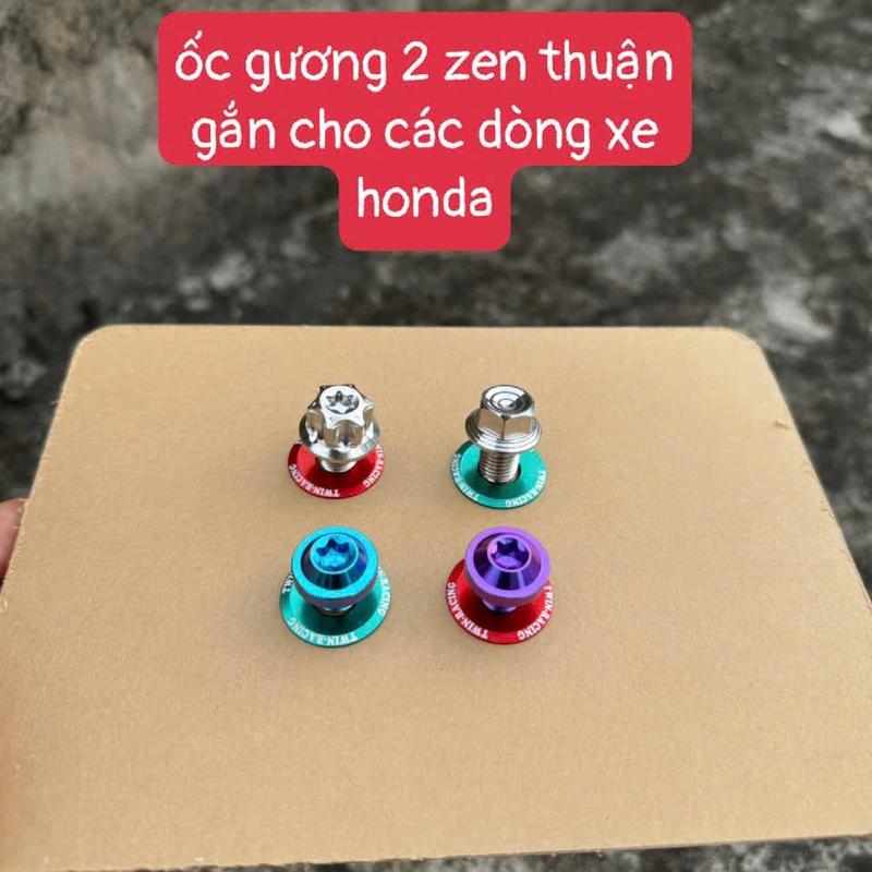 Ốc chân gương kèm long đền Twin racing gắn cho các dòng xe honda