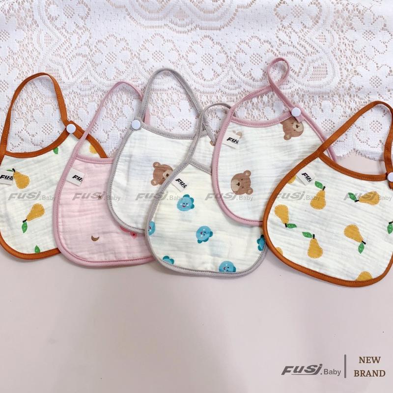 Sét 5 yếm xô tròn xoay muslin có lớp chống thấm- yếm chống thấm- yêm ăn dặm cho…