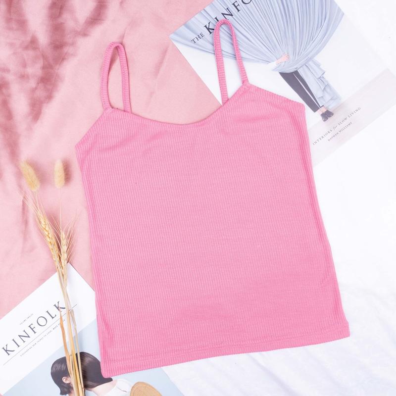 Kamisol Polos Rajut Wanita Ukuran Fit to LLD - , Atasan  Cewek Hitam Panjang atasan  rajut croptop remaja atasan  & tube dasar remaja Basic tank top tank  top Simple kaos  crop Dewasa 8