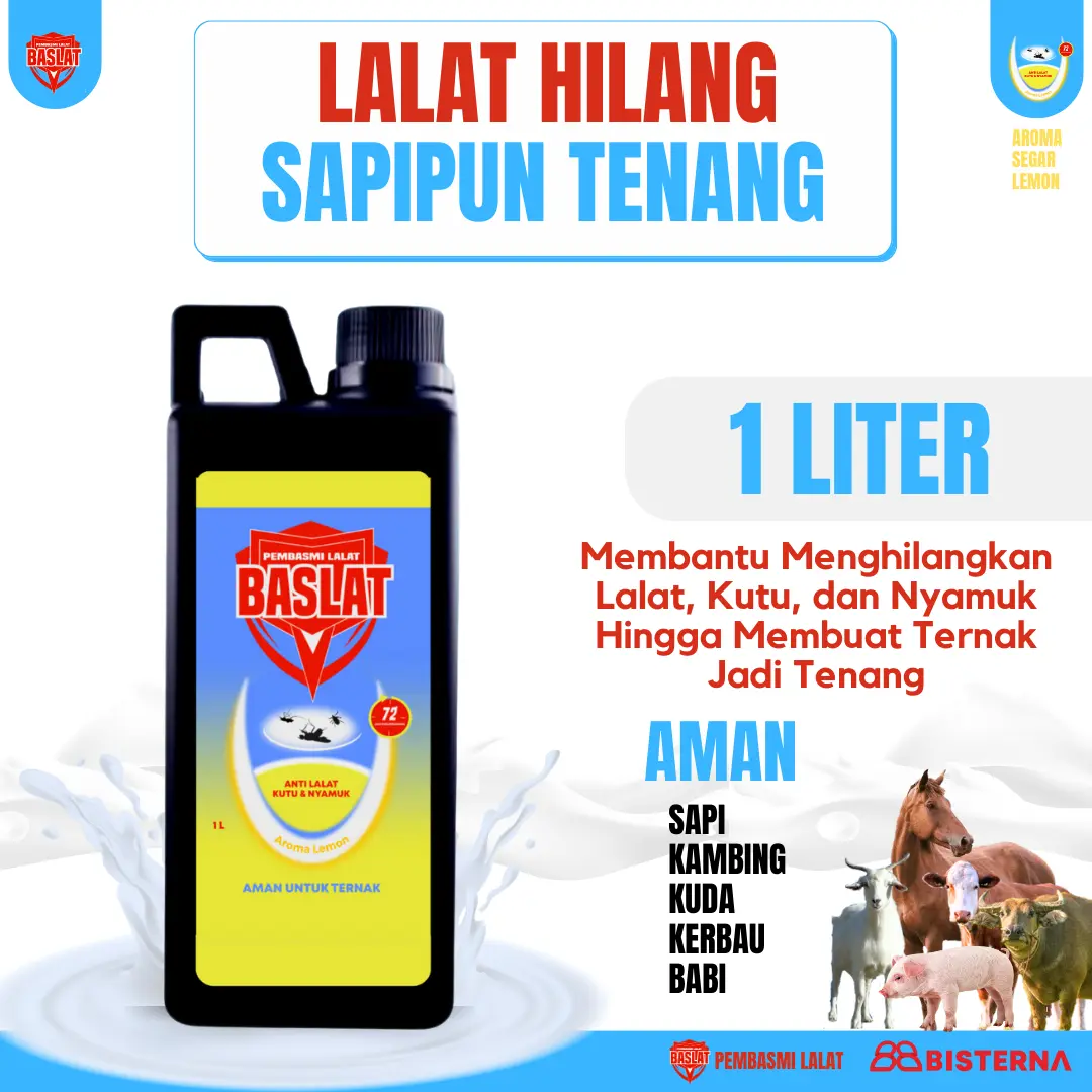Baslat 1 Liter Pembasmi lalat dan kutu sapi kuda babi kerbau dan kambing