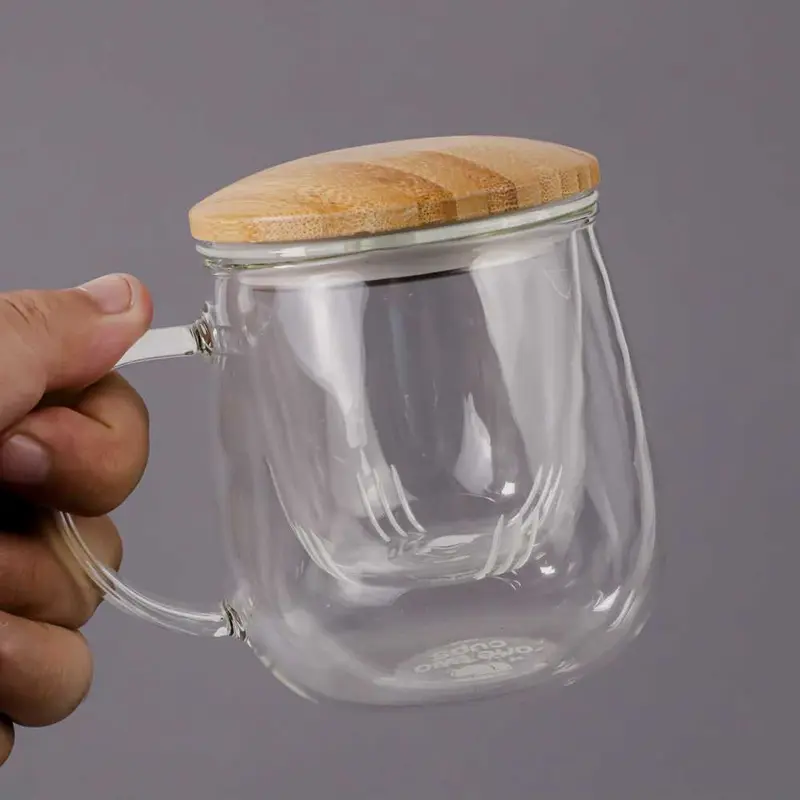 Gelas Cangkir Teh Tea Cup Mug with Infuser Filter / Gelas Cangkir Teh Thai Tea Kopi Manis Celup Gandum Hijau Herbal Jamu Rempah Bunga Poci Tarik Tubruk Tongji Herbal Hangat Kacamata Infuser Saringan Penyaring Arab Anti Panas Pecah Beling China Cina Japan 4