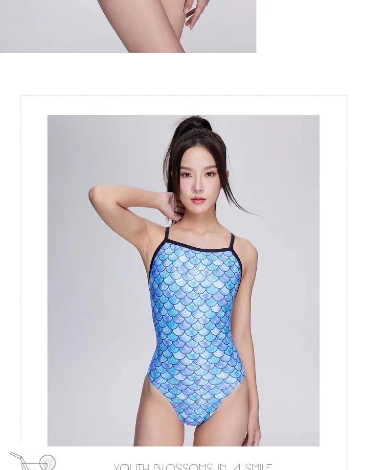 Maillot de bain une pièce d'entraînement athlétique pour femmes Maillot de bain de compétition à écailles de poisson pour la compétition_voghion.com