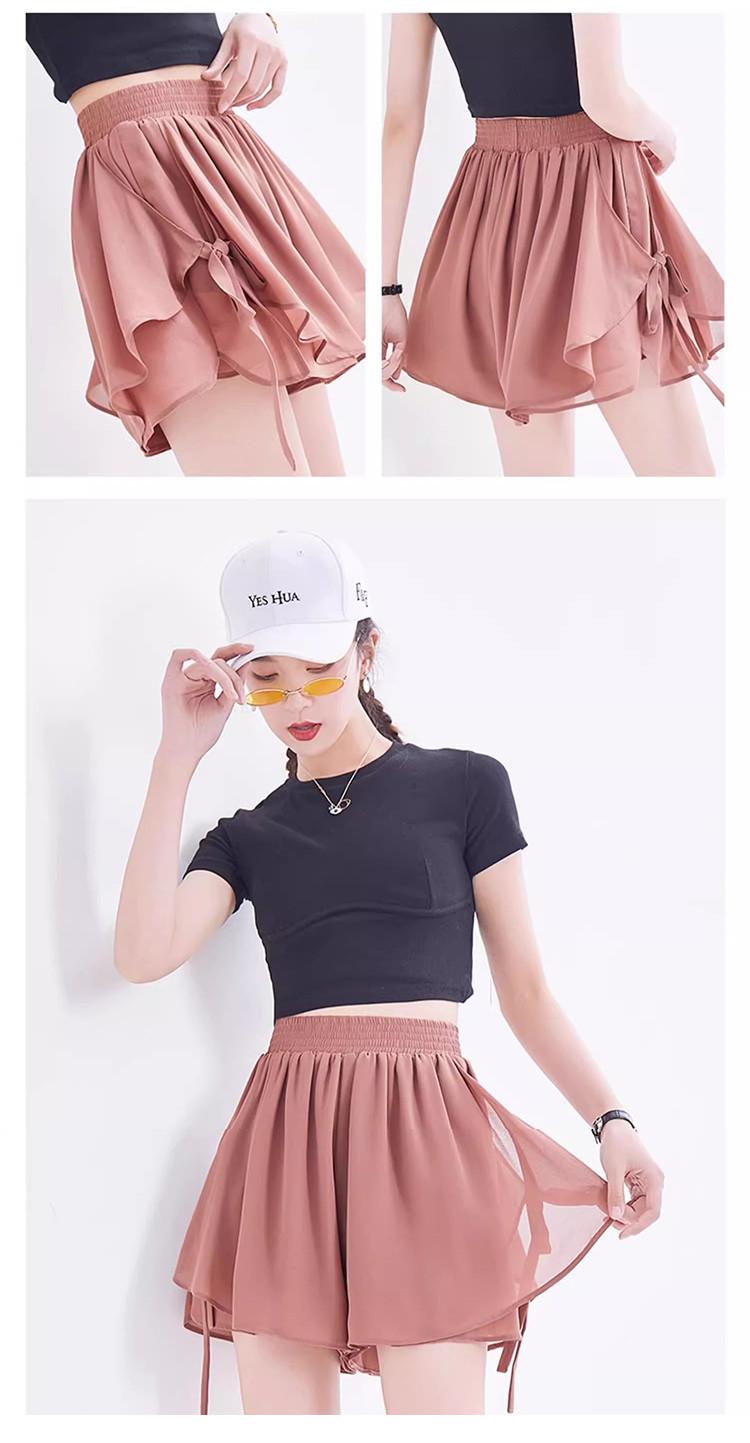Product Introduction of Women’s Chiffon High Waist Shorts Lightweight Ice Silk Wide Leg Casual Skorts 11