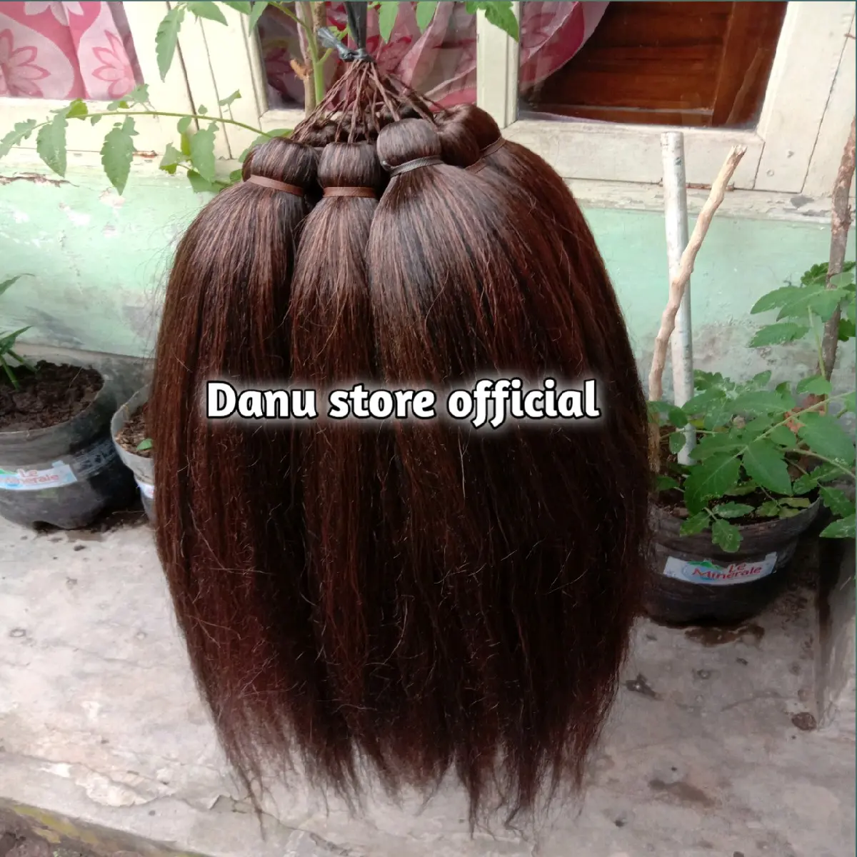 Cemara rambut sintetis warna brontok pirang, panjang 80cm