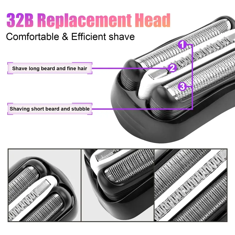 Professional Shaver Replacement Head, Flexible 3-blades Shaver Replacement Heads, Personal Care Accessories for Gifts 6