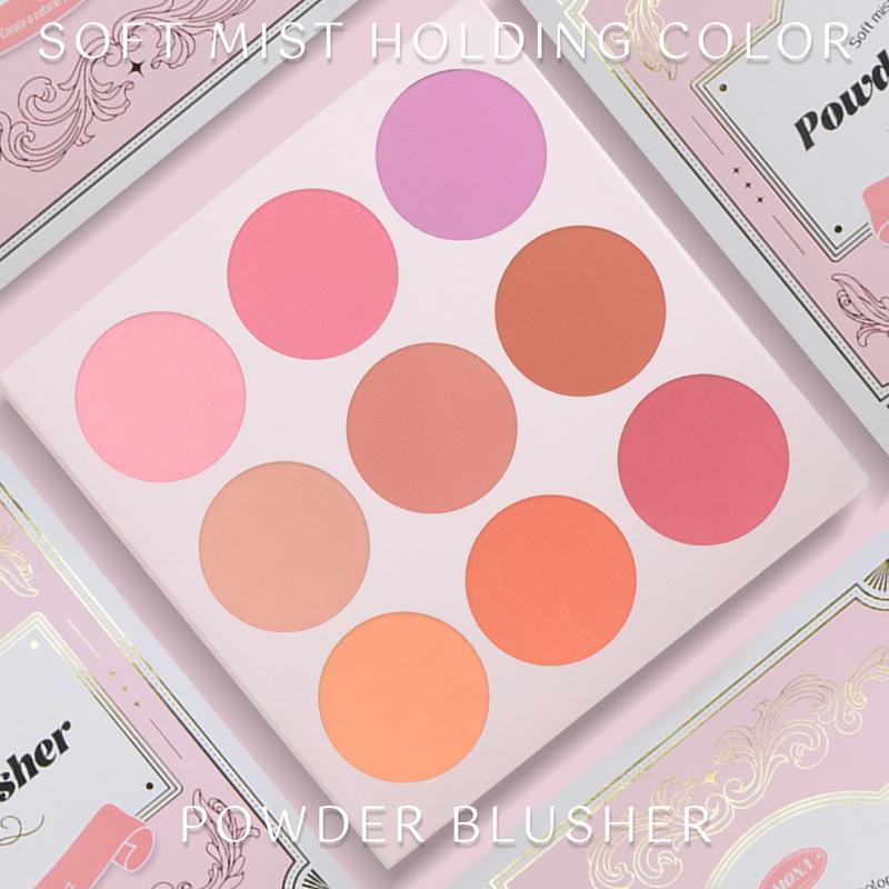 [Bảng má MONA] Bảng má hồng Mona 9 ô Soft Mist Holding Color Powder Blusher Trang Điểm ửng hồng tự nhiên và bền màu suốt cả ngày