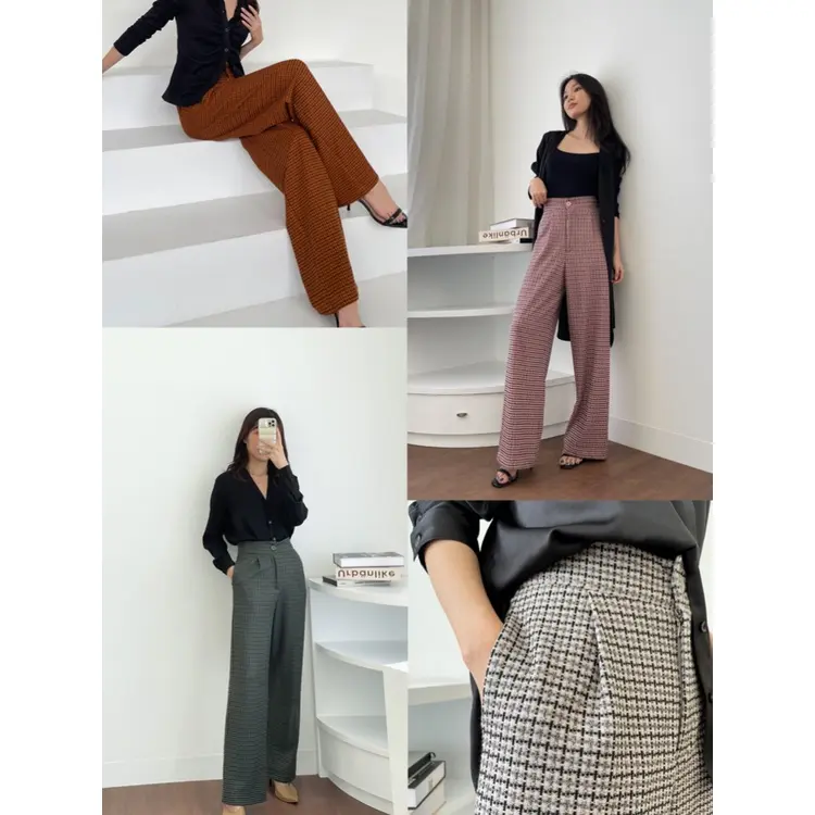 Kadaka B-0166 Kulot Knit Tweed Korea Stretch Wanita Panjang