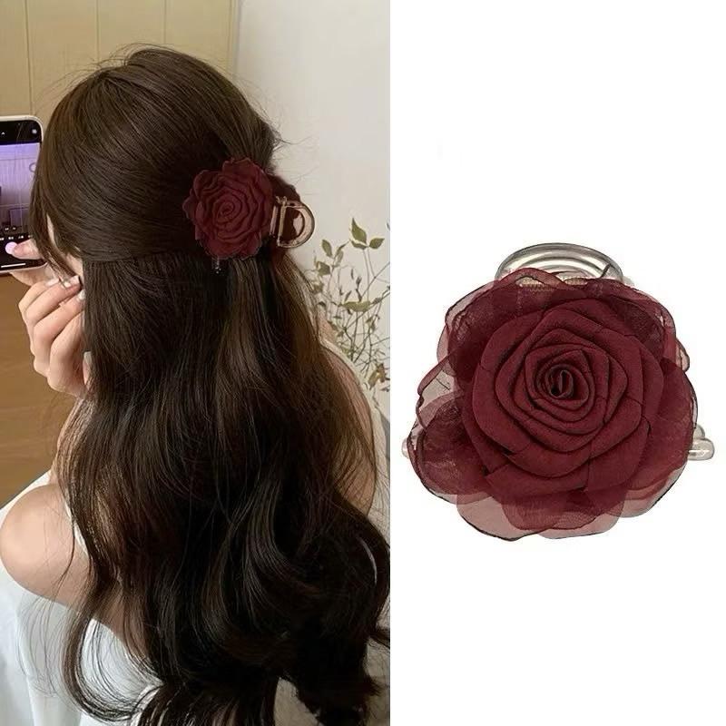 Kẹp Tóc Hoa Hồng Khô Nhiều Màu Retro Hàn Quốc Dễ Thương