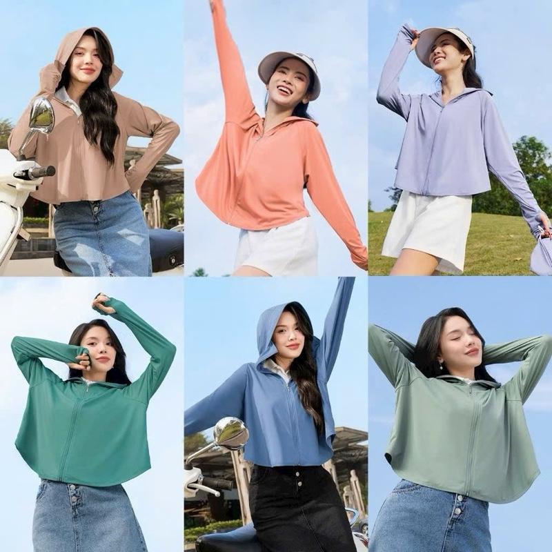 Áo Chống Nắng Nữ Umi Dáng Cánh Dơi Nỉ Dày Dặn Với Mũ To Bảo Vệ Da Chống UV 0