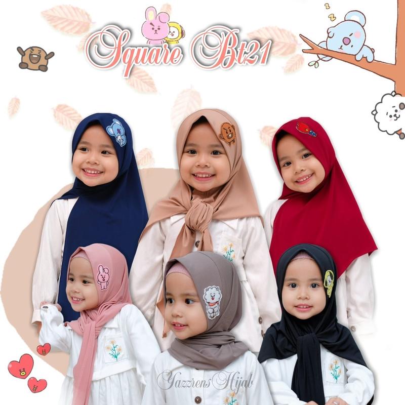 Jilbab instan anak bt21 | pastan bts | pashmina instan for kids  jersey Polos 0