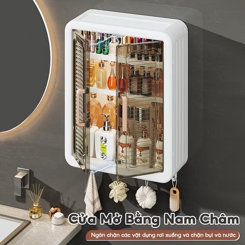 Tủ Gia Vị Nhà Bếp , Mỹ Phẩm Nhà Tắm , Tủ Đựng Thuốc Gia Đình Kèm Miếng Dán Nhựa ABS Đẹp kệ giavi