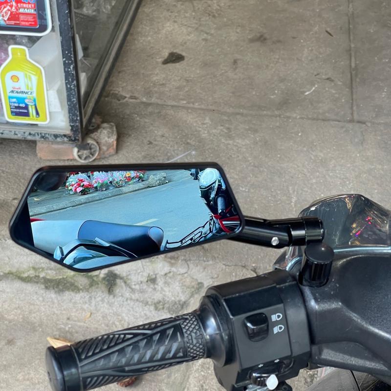 kính chiếu hậu RIzoma kiểu iphone xéo,gương xe máy,chân 10 li Thuận,kính chống chói-phụ kiện Phụ Tùng