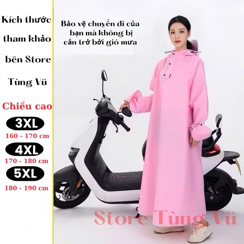 Áo mưa 1 người, áo mưa trùm toàn thân, áo mưa bít người dành cho người lớn đi xe máy,xe điện thời trang cao cấp TUNGVU