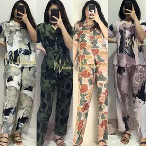 Mikaos.id (LD 102)Piyama Rayon Wanita Premium / piyama rayon / Piyama One Set / COD piyama rayon / Piyama rayon murah / Sleepwear / one set premium