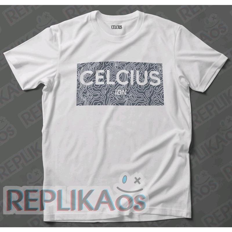 T-shirt Celcius Idn - 8238 new whiteresd best seller | Baju celcius distro unisex Hitam Putih Katun 0