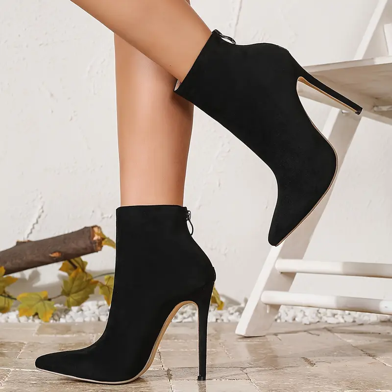 Women's Elegant Chelsea Boots with Pointed Toe, 12cm High Heel, Fashionable And Comfortable, Elegant Style, Comfortable Occasion 2