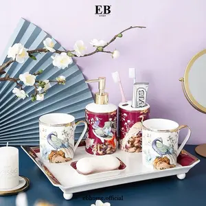 Perlengkapan Kamar Mandi / Peacock Bathroom Set / Hampers Gift  109/3-4