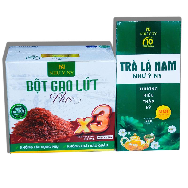 Combo mới Trà lá Nam Như Ý NY + Bột X3 thơm ngon - Sen Nước Trà Chè Tea Chua Ngọt