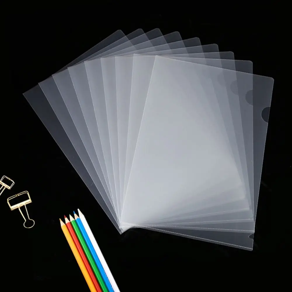 1/5PCS Useful L Shape A4 File Folder Transparent Album Collection Document Holder Two Page Folder File Classify Paper Protectors Office School Working