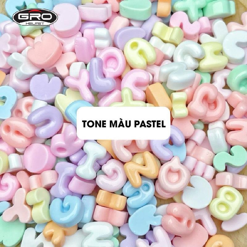 Product Introduction of Charm Chữ Cái Trang Trí nhiều mầu sắc Mũ Bảo Hiểm, Ốp Lưng , làm đồ DIY, trang trí dép (Kèm Keo Dán) 16