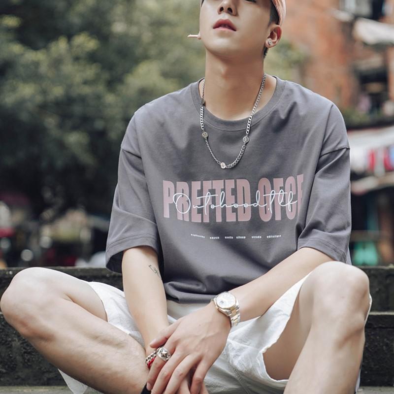 Áo thun unisex tay lỡ nam nữ phông form rộng teen cổ tròn oversize cotton giá rẻ basic đenl PREFTED 0