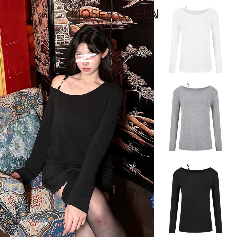 Áo Thun Dài Tay Trễ Vai Cổ Điển Mỹ Nữ Hoàng Moses, Dành Cho Nữ, Thích Hợp Cho Mùa Xuân Và Mùa Thu, Mỏng Và Rộng Rãi, Dễ Thương Và Gợi Cảm, Thích Hợp Cho Các Cô Gái, Phong Cách Lười Biếng Đường Phố Cao Cấp, # 62835