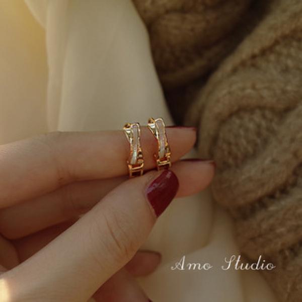 Product Introduction of Sterling Silver Needle Double Layer Big Hoop Earrings Female Online Influencer Retro Hong Kong Style Fashion Temperamental Fashionmonger Simple Personality Ear Ring 15
