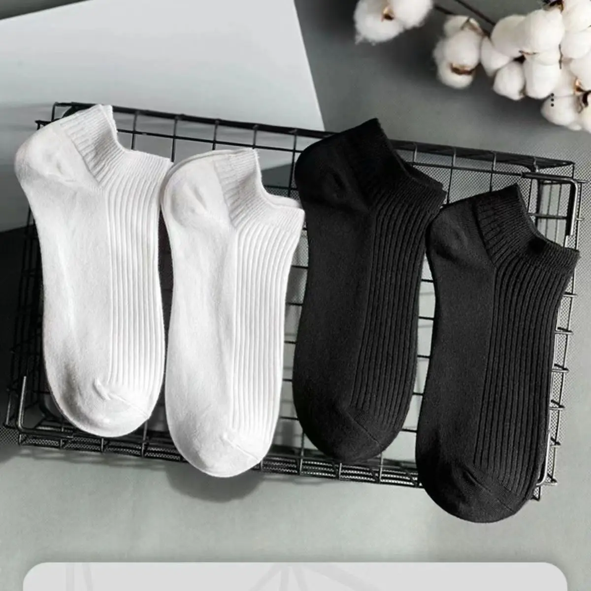 👔 "Men's Korean Style Crew & No-Show Socks | All-Season Trendy Short Socks | Moisture-Wicking & Anti-Odor Socks for Students & Professionals!" 👔