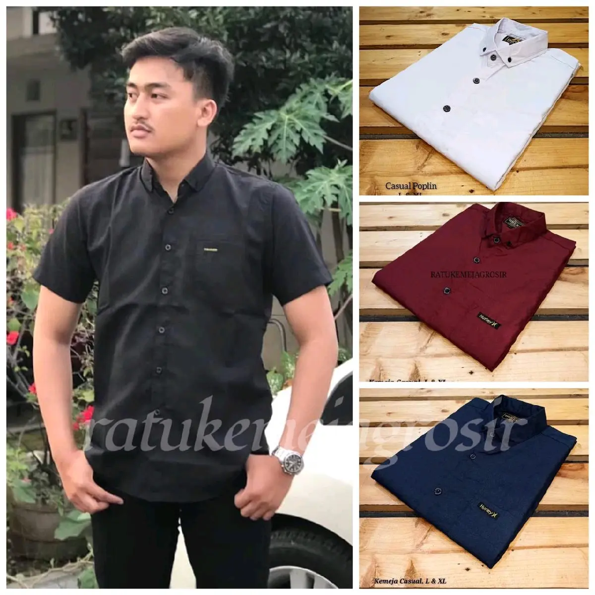 KEMEJA POLOS DEWASA LENGAN PENDEK